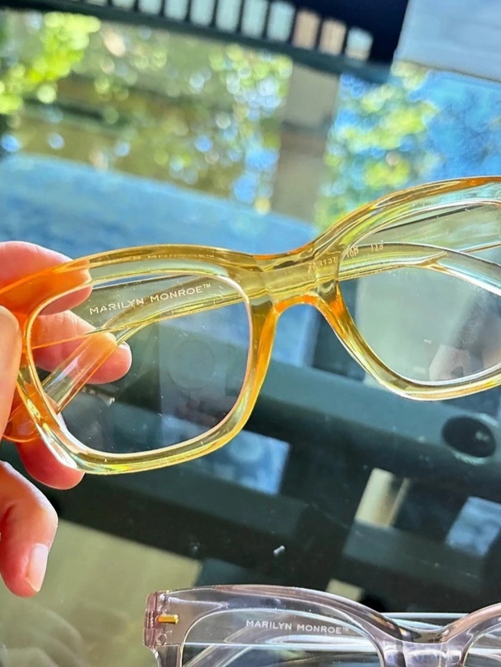 Marilyn Monroe Square Frame Glasses in Orange & Yellow